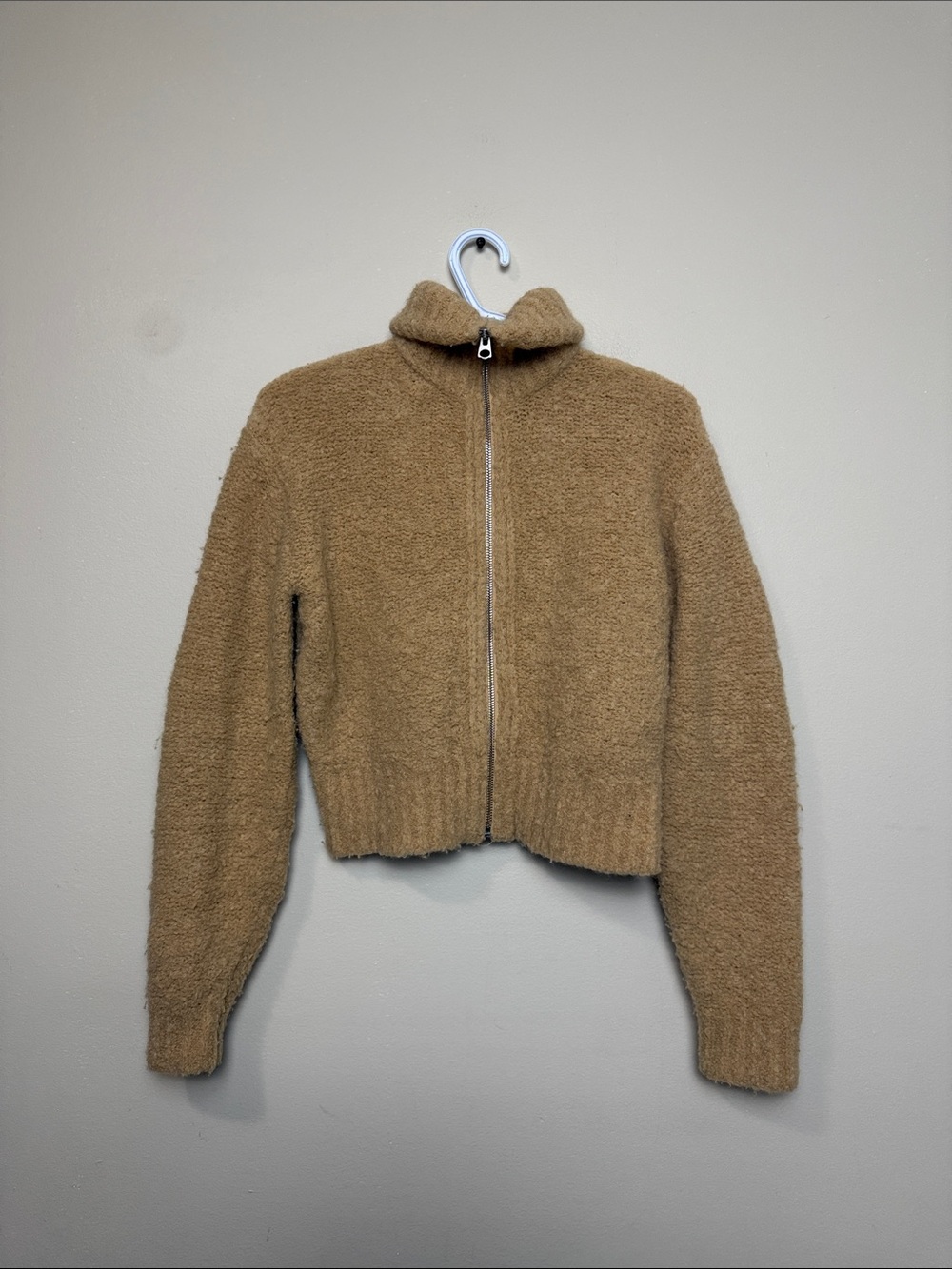 Wilfred Teddy Zip-Up oversized Jacket in Camel Brown size XXS